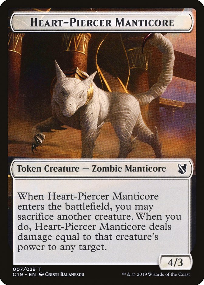 Heart-Piercer Manticore Token [Commander 2019 Tokens] | L.A. Mood Comics and Games