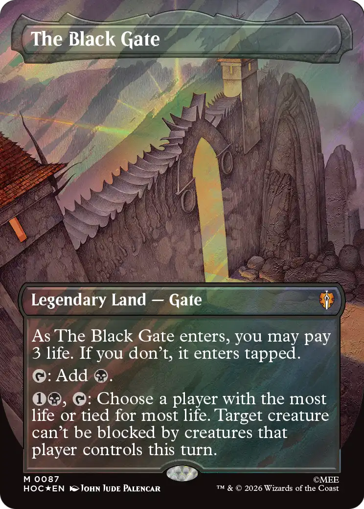 The Black Gate (Borderless) (Surge Foil) [The Hobbit: Eternal-Legal] | L.A. Mood Comics and Games