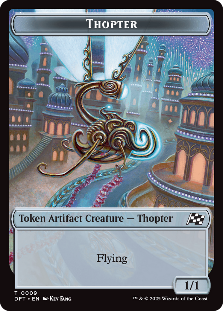 Golem (0015) // Thopter (0009) Double-Sided Token [Aetherdrift Tokens] | L.A. Mood Comics and Games