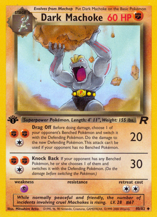 Dark Machoke (40/82) [Team Rocket 1st Edition] | L.A. Mood Comics and Games
