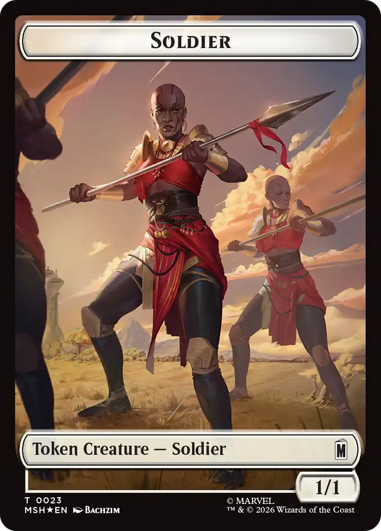 Goat // Soldier Double-Sided Token (Surge Foil) [Marvel Super Heroes Commander Tokens] | L.A. Mood Comics and Games