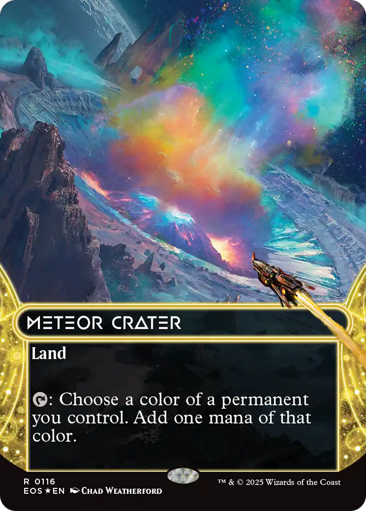 Meteor Crater (0116) (Borderless) (Galaxy Foil) [Edge of Eternities: Stellar Sights] | L.A. Mood Comics and Games