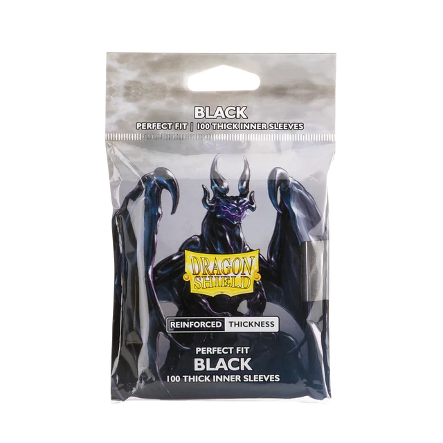 Dragon Shield Perfect Fit Black Thick Inner Sleeves 100pc | L.A. Mood Comics and Games