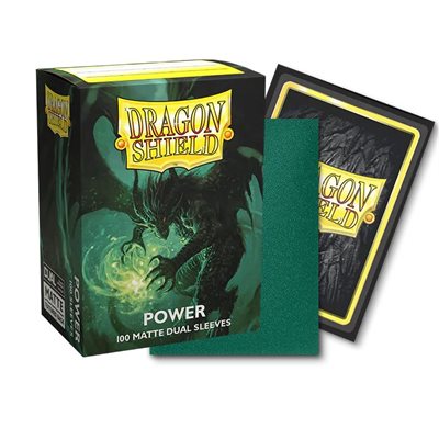 Sleeves: Dragon Shield Matte DUAL Power (100) (Metallic Green) | L.A. Mood Comics and Games