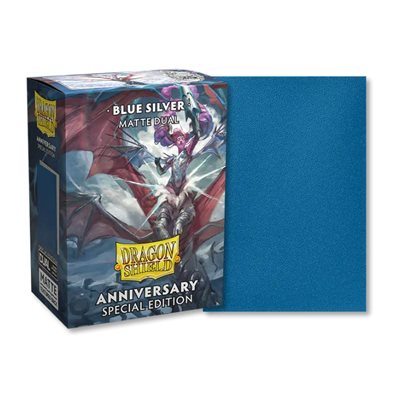 Sleeves: Dragon Shield: Special Edition: Matte DUAL: Anniversary: Blue / Silver (100) | L.A. Mood Comics and Games