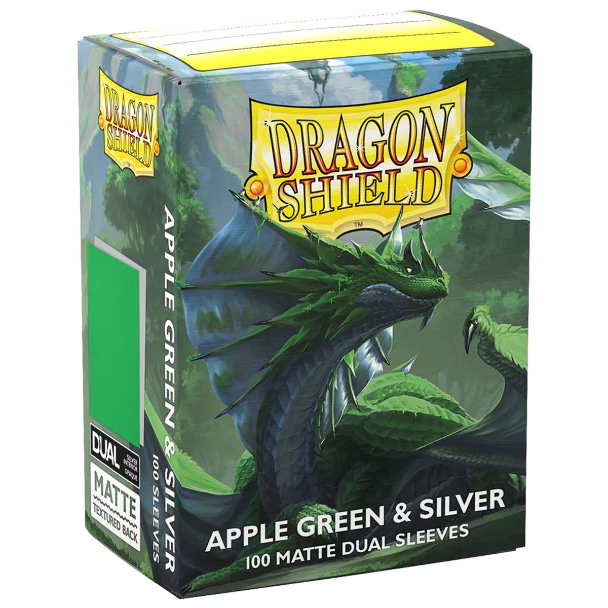 Sleeves: Dragon Shield: Matte DUAL: Apple Green & Silver | L.A. Mood Comics and Games