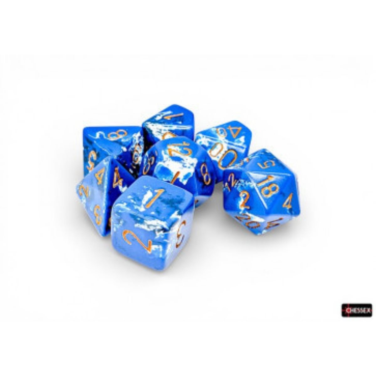 Dice: 7pc: Brush Dice: Polyhedral: Wavebreak | L.A. Mood Comics and Games