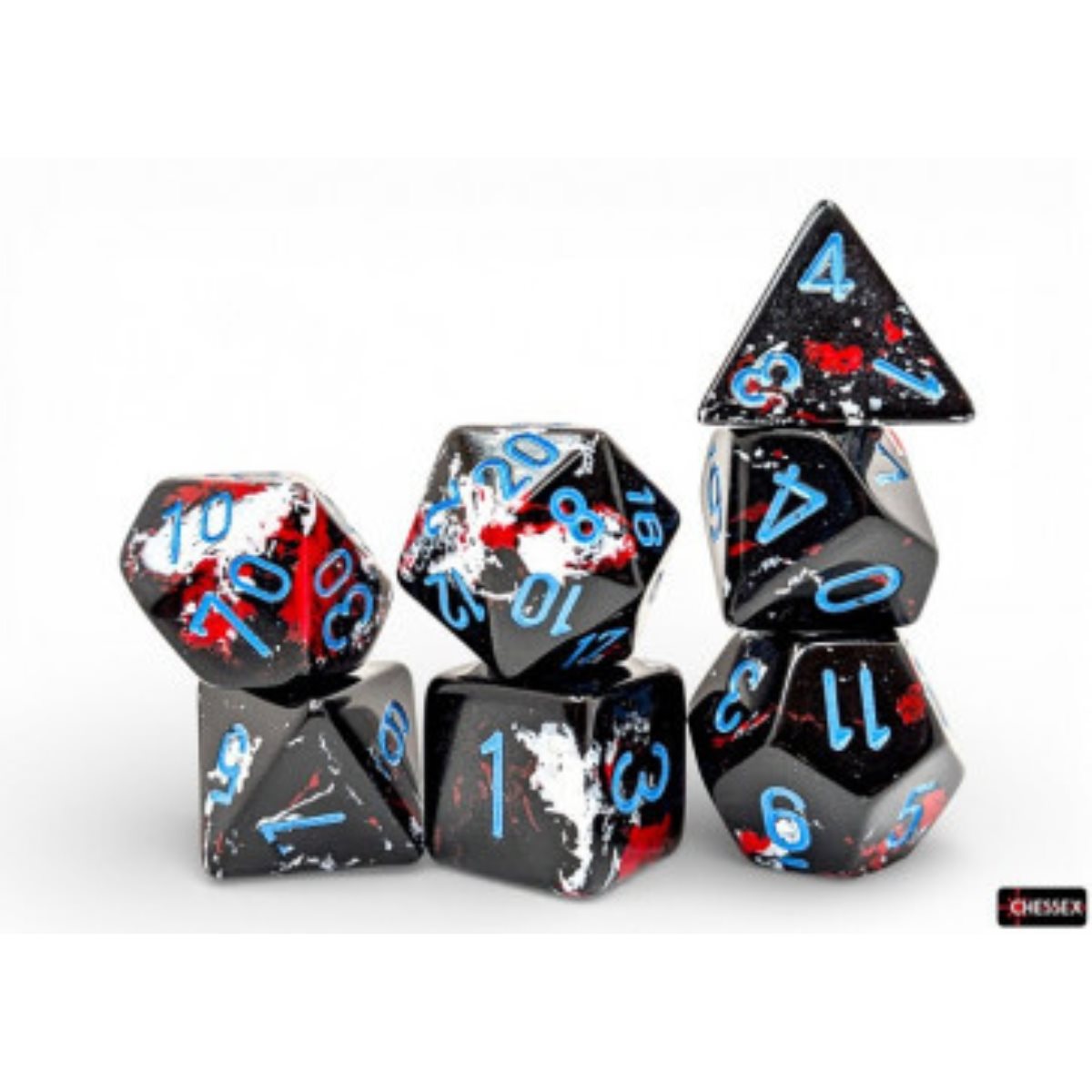 Dice: 7pc: Brush Dice: Polyhedral: Dark Side | L.A. Mood Comics and Games