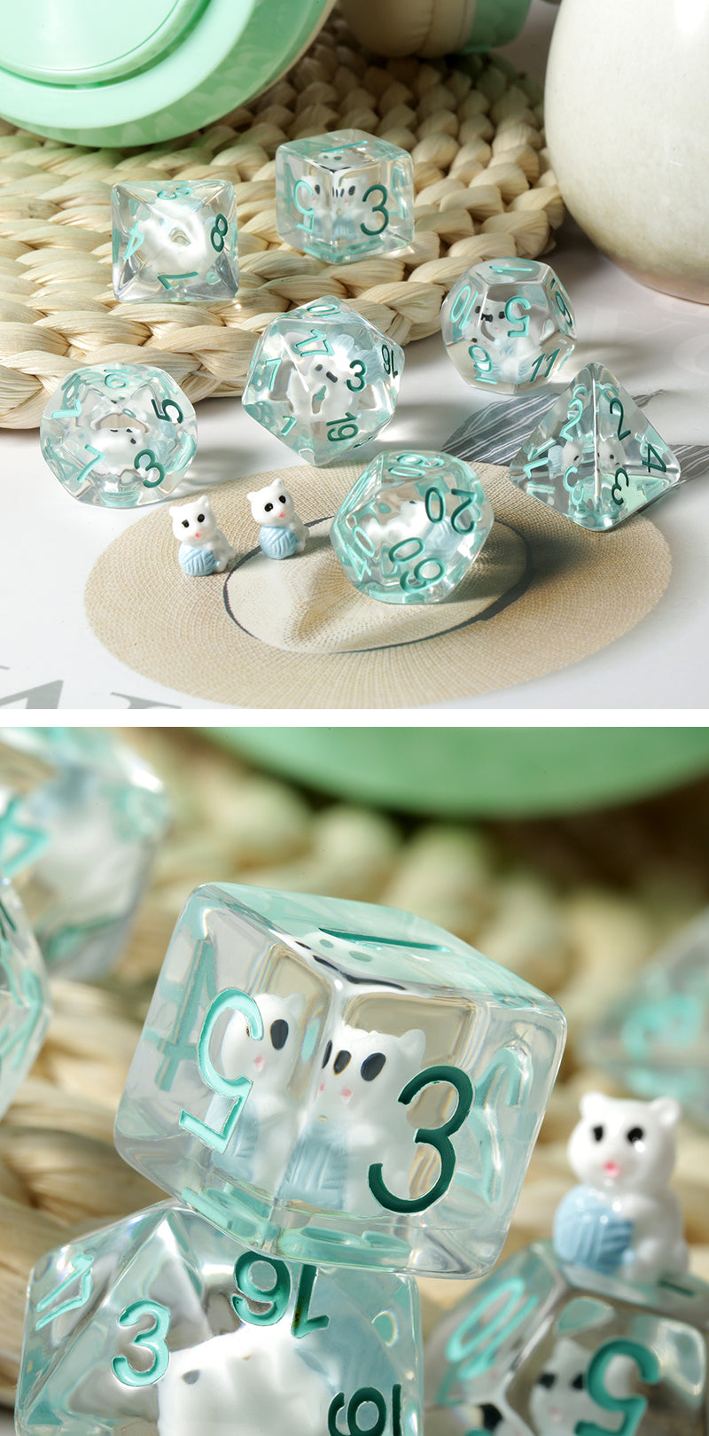 Resin Dice Set (7pcs) (Kitten) | L.A. Mood Comics and Games