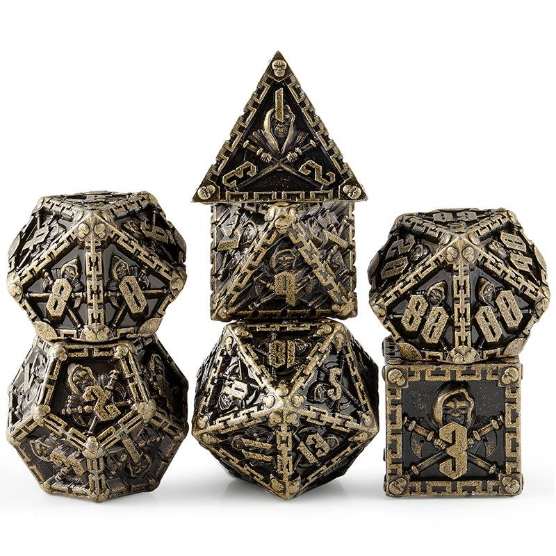 Metal & Enamel Dice Set (7pcs) [Reaper Bronze] | L.A. Mood Comics and Games