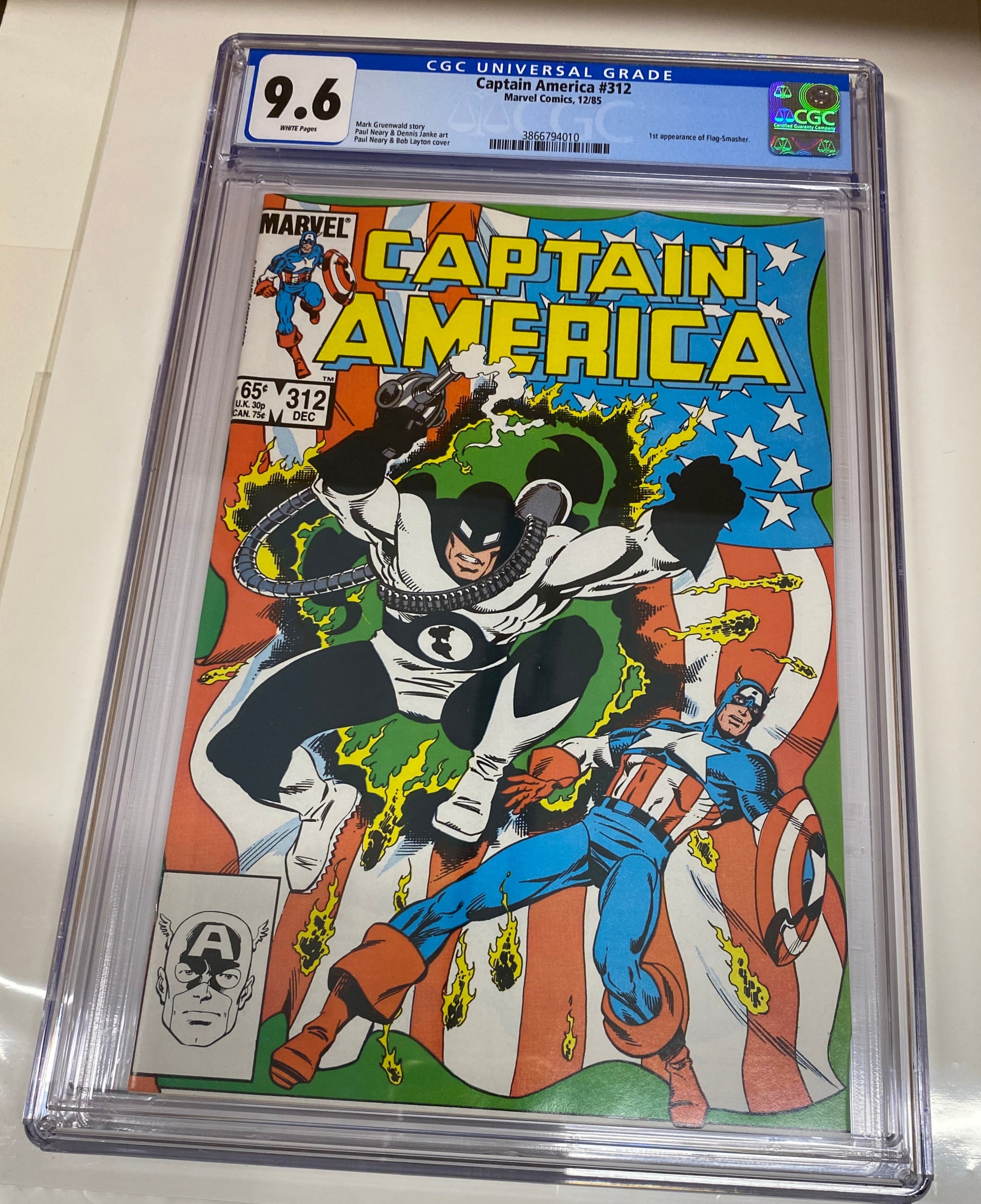 CAPTAIN AMERICA #312 Marvel CGC 9.6 NM+ - 1st App. of FLAG SMASHER | L.A. Mood Comics and Games