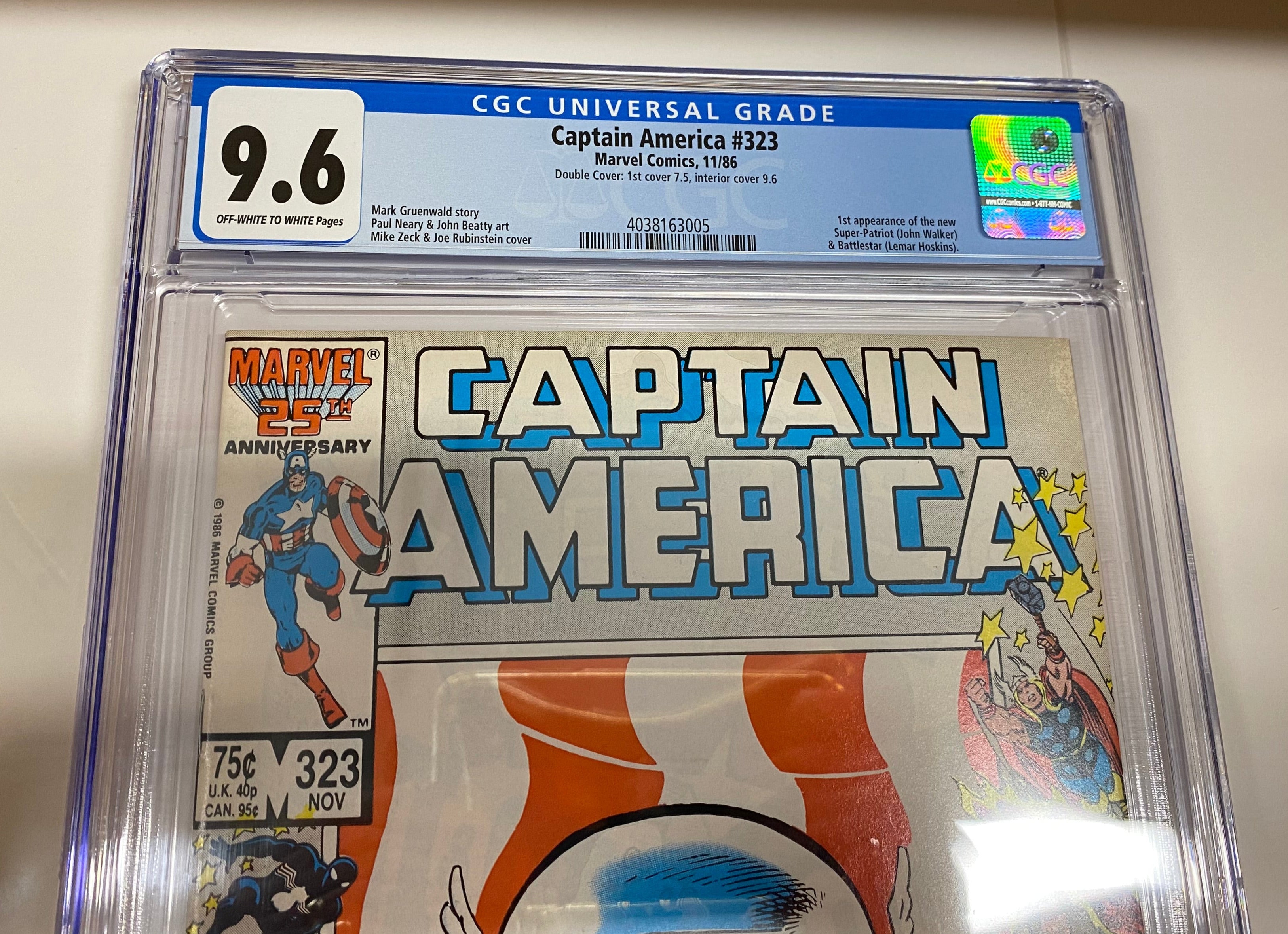 CAPTAIN AMERICA #323 CGC 9.6 NM+ -Double Cover- 1st App. of NEW Super-Patriot & Battlestar | L.A. Mood Comics and Games