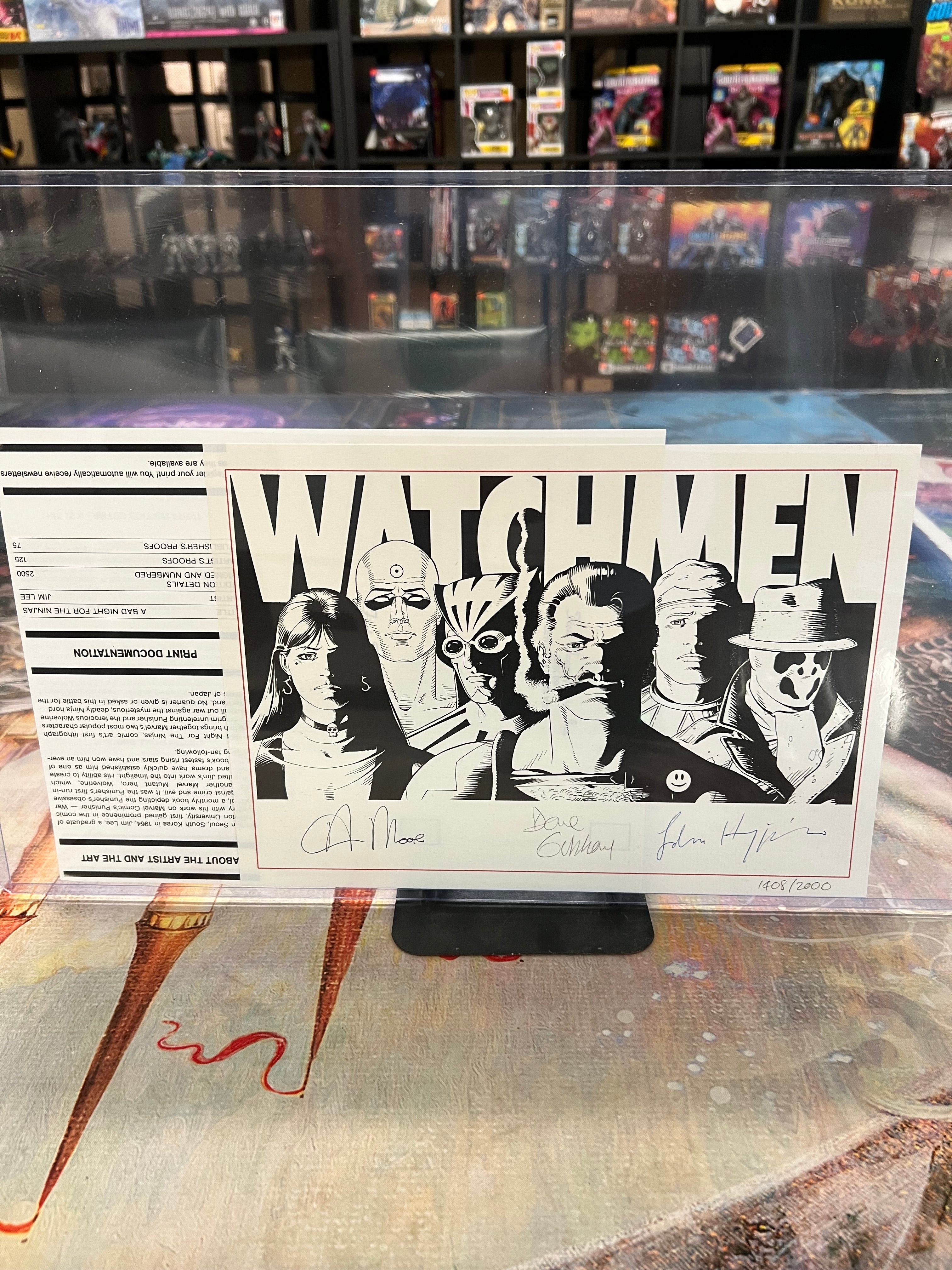 WATCHMEN Zenda Portfolio (1987) Paris, France (8) 11" x 15" prints w/ signatures | L.A. Mood Comics and Games
