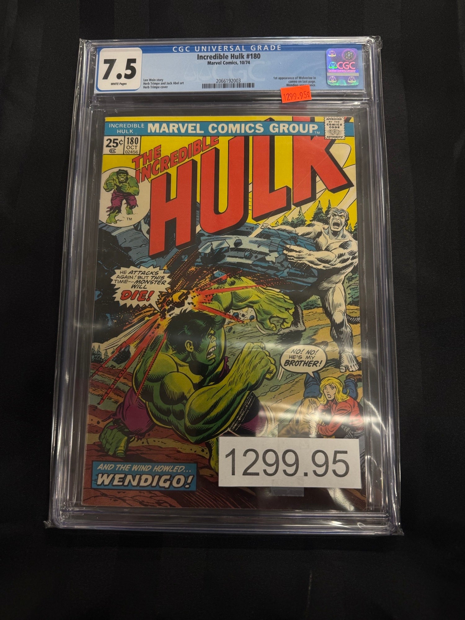 Incredible Hulk #180 1974 CGC 7.5 | L.A. Mood Comics and Games