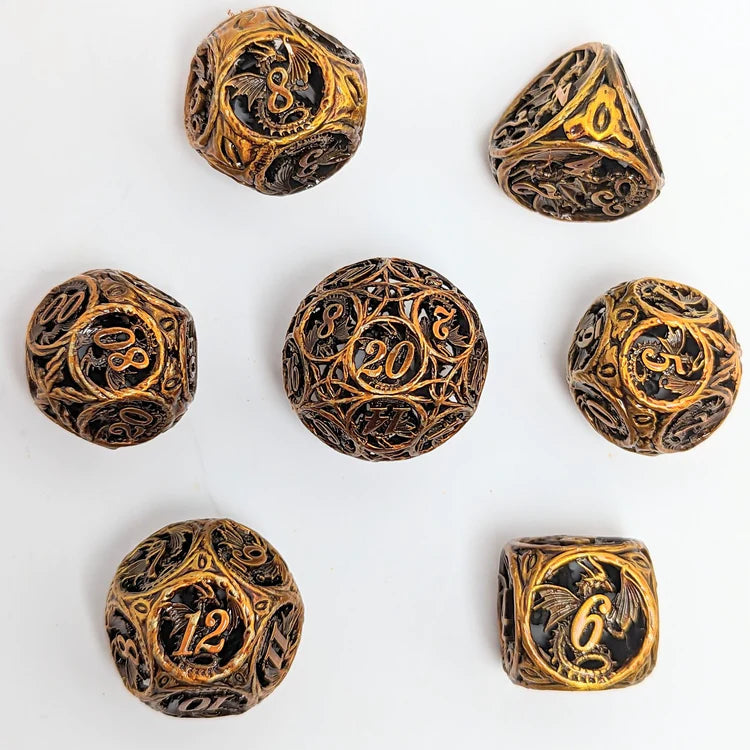 BOUNDLESS PERSEVERANCE - BRASS DICE SET | L.A. Mood Comics and Games
