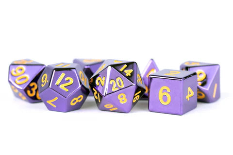 METAL 7 DICE SET PURPLE 16MM | L.A. Mood Comics and Games