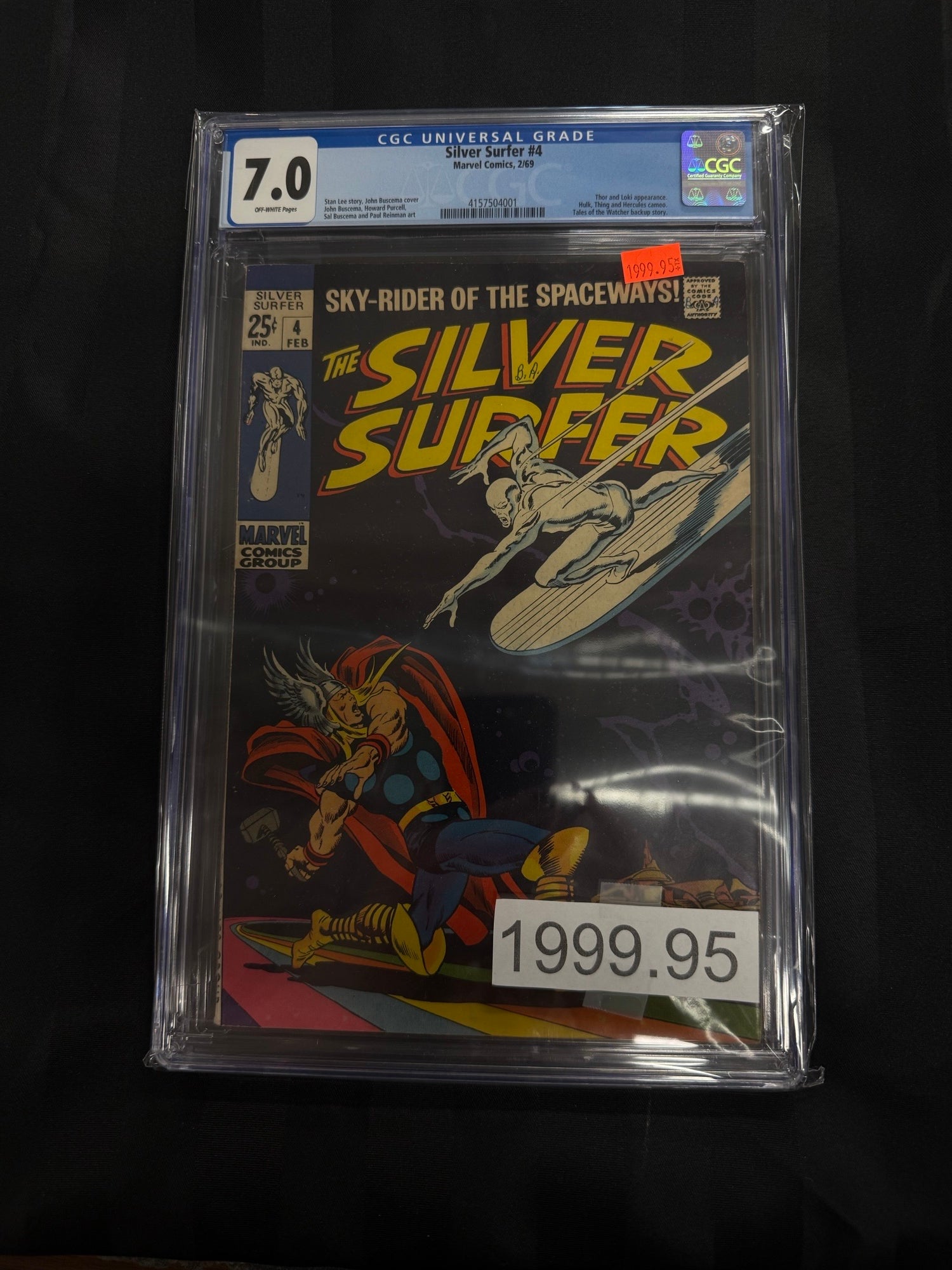 Silver Surfer #4 1969 CGC 7.0 | L.A. Mood Comics and Games