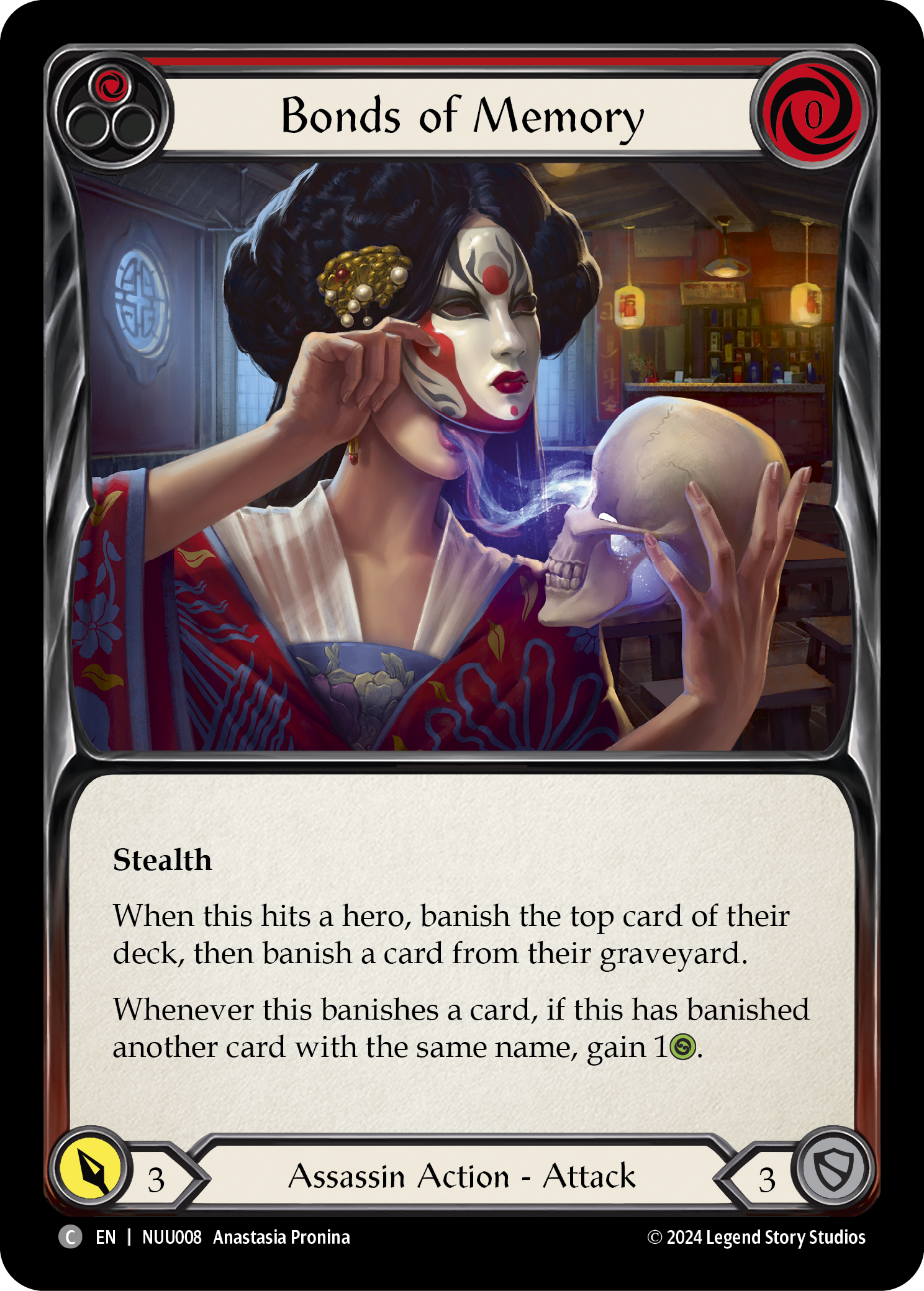 Bonds of Memory (Red) [NUU008] (Part the Mistveil Nuu Blitz Deck) | L.A. Mood Comics and Games