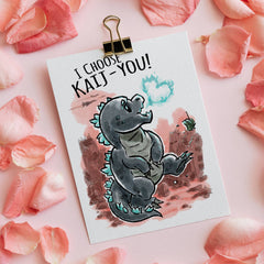 "I Choose Kai-ju" - Monster Valentines Couples Love Card | L.A. Mood Comics and Games