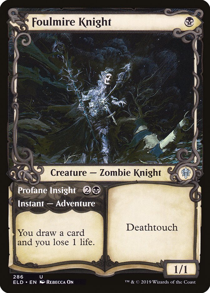 Foulmire Knight // Profane Insight (Showcase) [Throne of Eldraine] | L.A. Mood Comics and Games