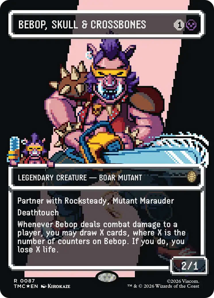 Bebop, Skull & Crossbones (Borderless) (Surge Foil) [Teenage Mutant Ninja Turtles Commander] | L.A. Mood Comics and Games