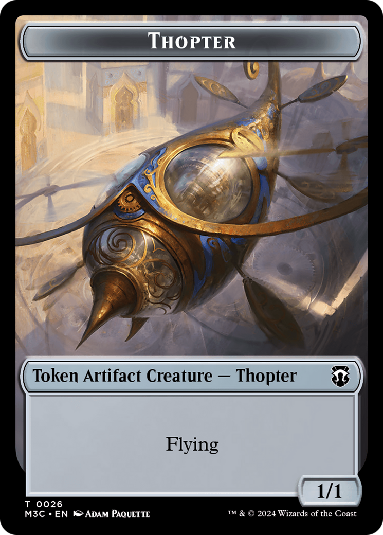 Aetherborn (Ripple Foil) // Thopter Double-Sided Token [Modern Horizons 3 Commander Tokens] | L.A. Mood Comics and Games