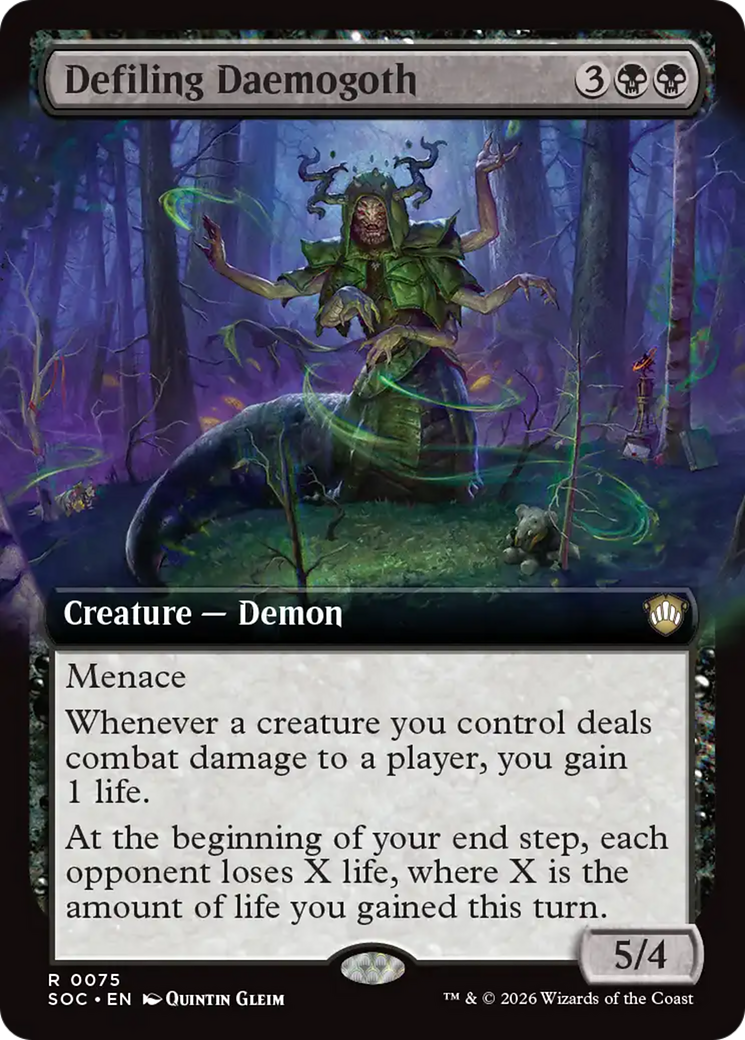 Defiling Daemogoth (Extended Art) [Secrets of Strixhaven Commander] | L.A. Mood Comics and Games