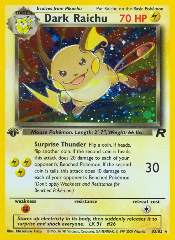 Dark Raichu (83/82) [Team Rocket 1st Edition] | L.A. Mood Comics and Games