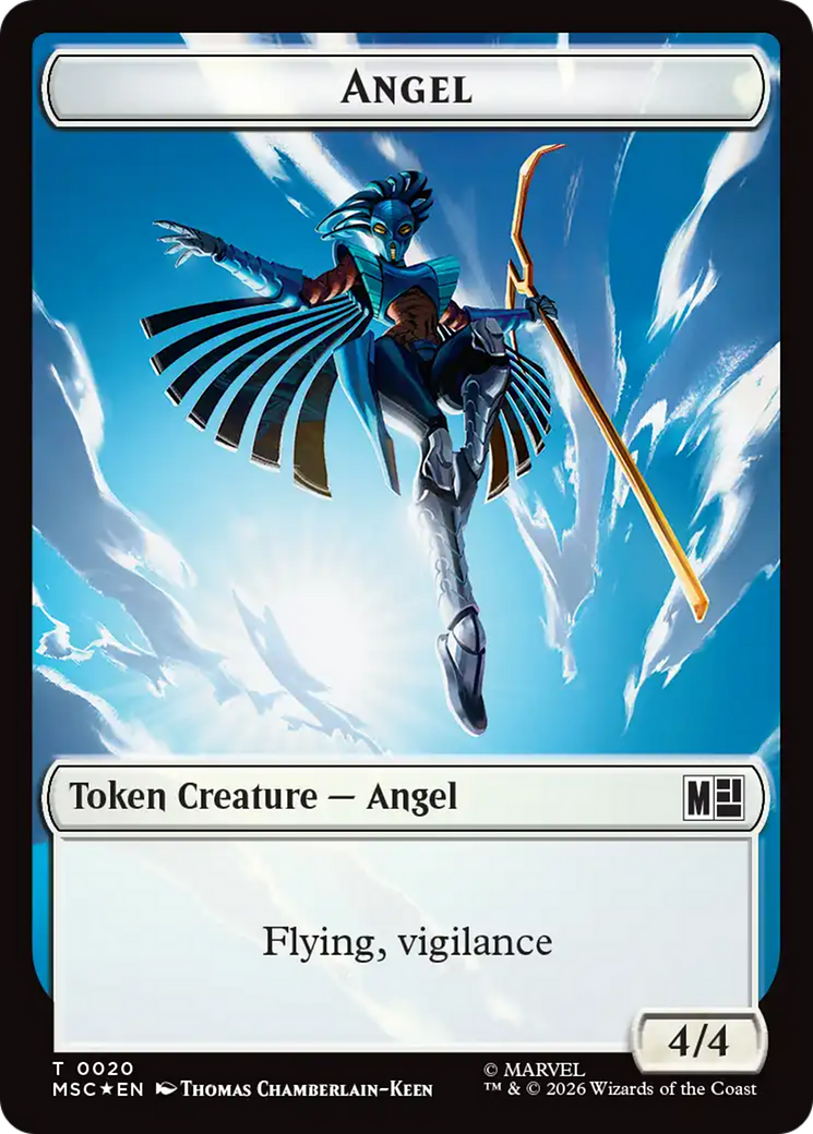 Angel (020) // Vibranium (031) Double-Sided Token (Surge Foil) [Marvel Super Heroes Commander Tokens] | L.A. Mood Comics and Games