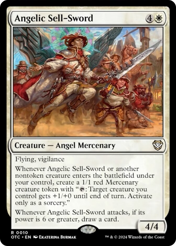 Angelic Sell-Sword [Outlaws of Thunder Junction Commander] | L.A. Mood Comics and Games