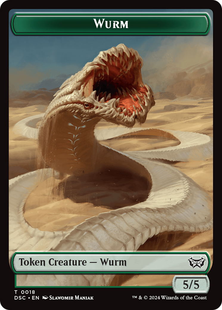 Wurm (0018) // Fractal Double-Sided Token [Duskmourn: House of Horror Commander Tokens] | L.A. Mood Comics and Games