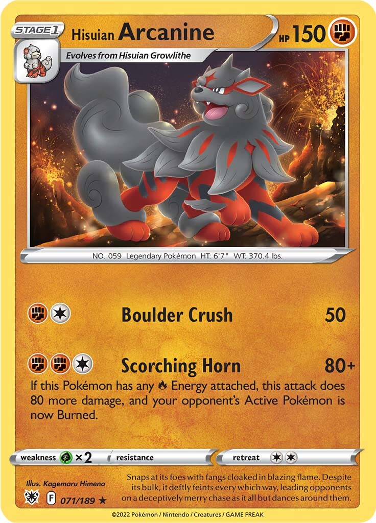 Hisuian Arcanine (071/189) [Sword & Shield: Astral Radiance] | L.A. Mood Comics and Games