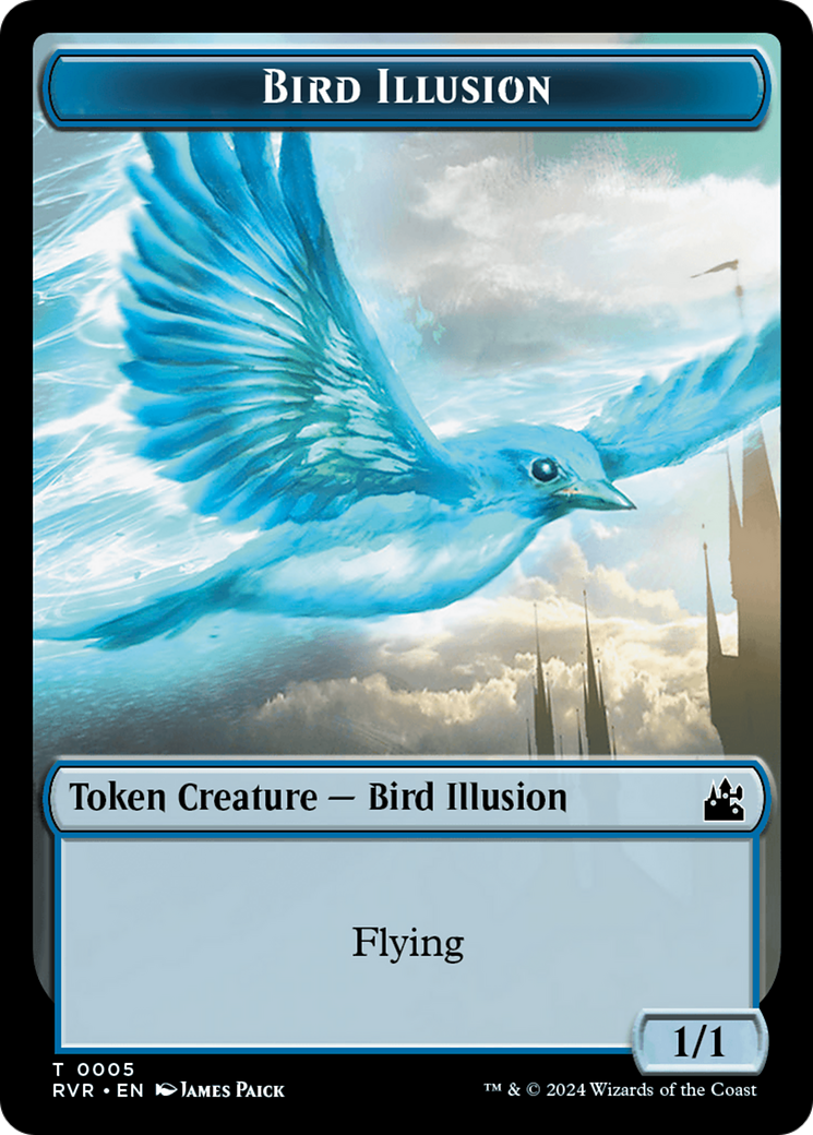 Spirit (0018) // Bird Illusion Double-Sided Token [Ravnica Remastered Tokens] | L.A. Mood Comics and Games