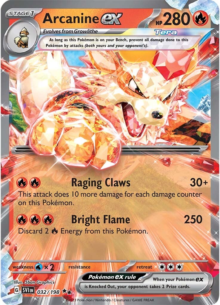Arcanine ex (032/198) [Scarlet & Violet: Base Set] | L.A. Mood Comics and Games