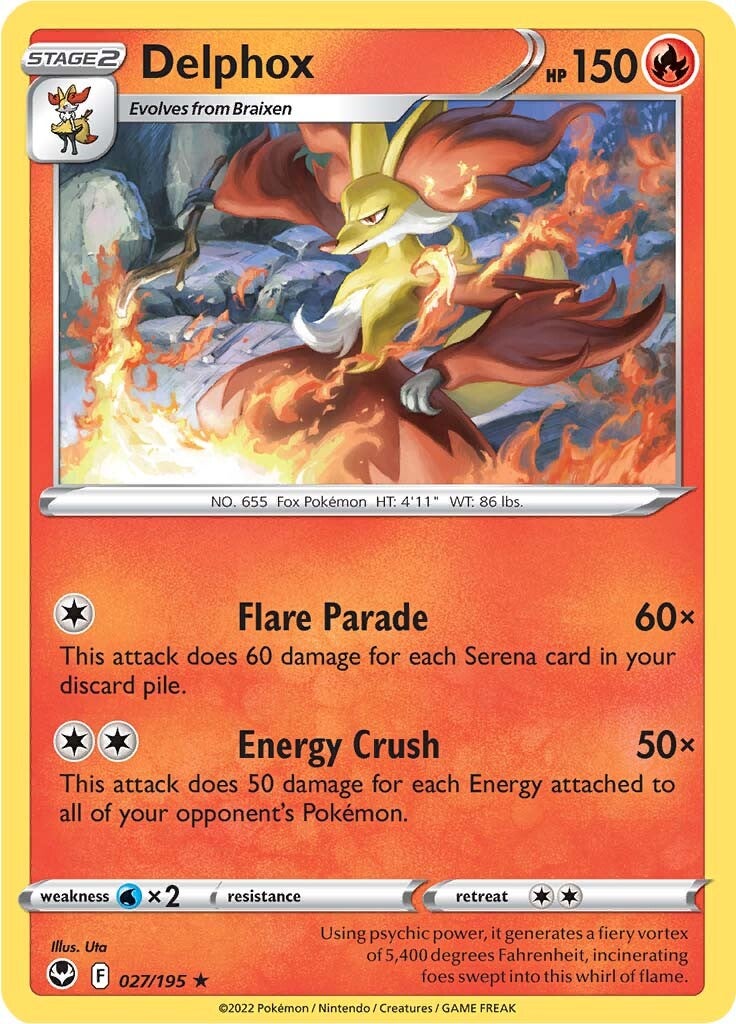 Delphox (027/195) [Sword & Shield: Silver Tempest] | L.A. Mood Comics and Games