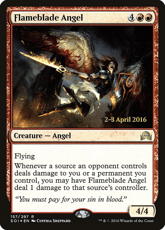 Flameblade Angel [Shadows over Innistrad Prerelease Promos] | L.A. Mood Comics and Games