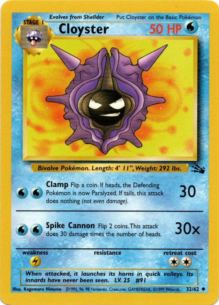 Cloyster (32/62) [Fossil Unlimited] | L.A. Mood Comics and Games