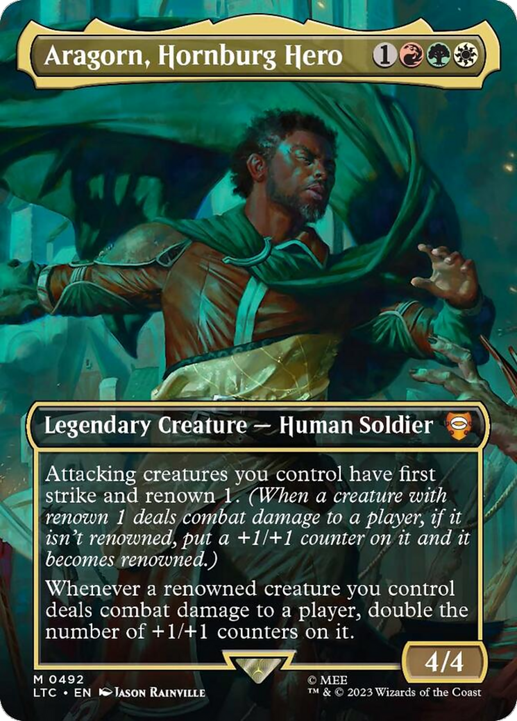 Aragorn, Hornburg Hero (Borderless) [The Lord of the Rings: Tales of Middle-Earth Commander] | L.A. Mood Comics and Games