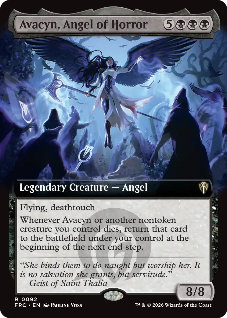Avacyn, Angel of Horror (Extended Art) [Reality Fracture Commander] | L.A. Mood Comics and Games