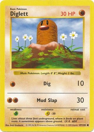 Diglett (47/102) [Base Set Shadowless Unlimited] | L.A. Mood Comics and Games