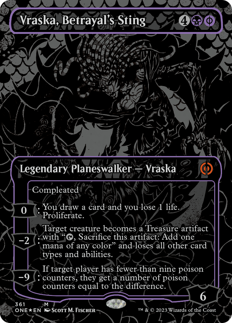 Vraska, Betrayal's Sting (Oil Slick Raised Foil) [Phyrexia: All Will Be One] | L.A. Mood Comics and Games