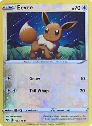 Eevee (130/185) (Reverse Cosmos Holo) [Sword & Shield: Vivid Voltage] | L.A. Mood Comics and Games