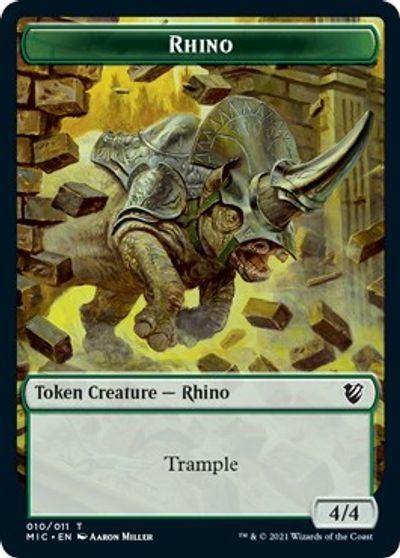 Rhino // Wolf Double-Sided Token [Innistrad: Midnight Hunt Commander Tokens] | L.A. Mood Comics and Games