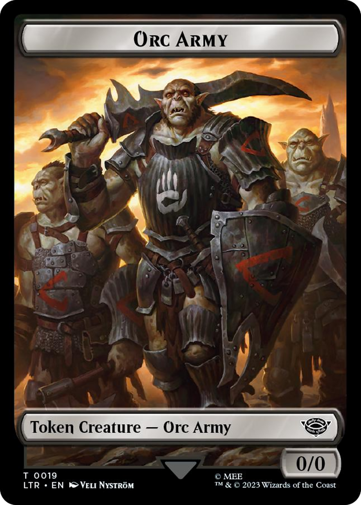 Orc Army (0019) // Food (0024) Double-Sided Token (Surge Foil) [The Lord of the Rings: Tales of Middle-Earth Tokens] | L.A. Mood Comics and Games