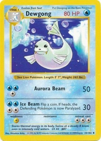 Dewgong (25/102) [Base Set Shadowless Unlimited] | L.A. Mood Comics and Games