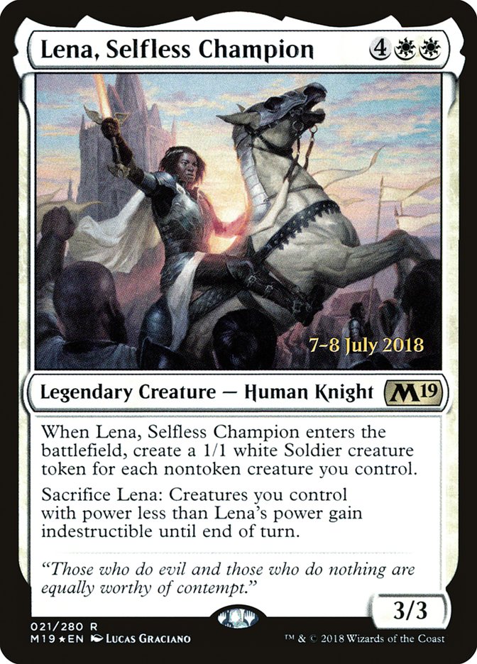 Lena, Selfless Champion [Core Set 2019 Prerelease Promos] | L.A. Mood Comics and Games