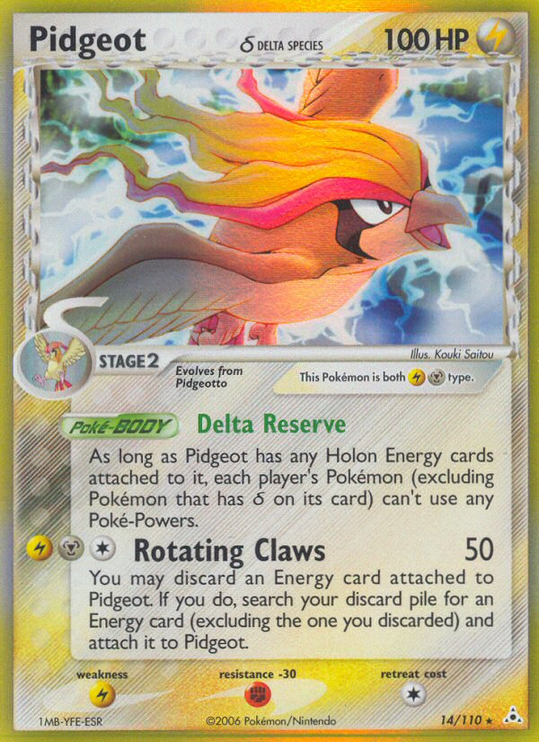 Pidgeot (14/110) (Delta Species) [EX: Holon Phantoms] | L.A. Mood Comics and Games