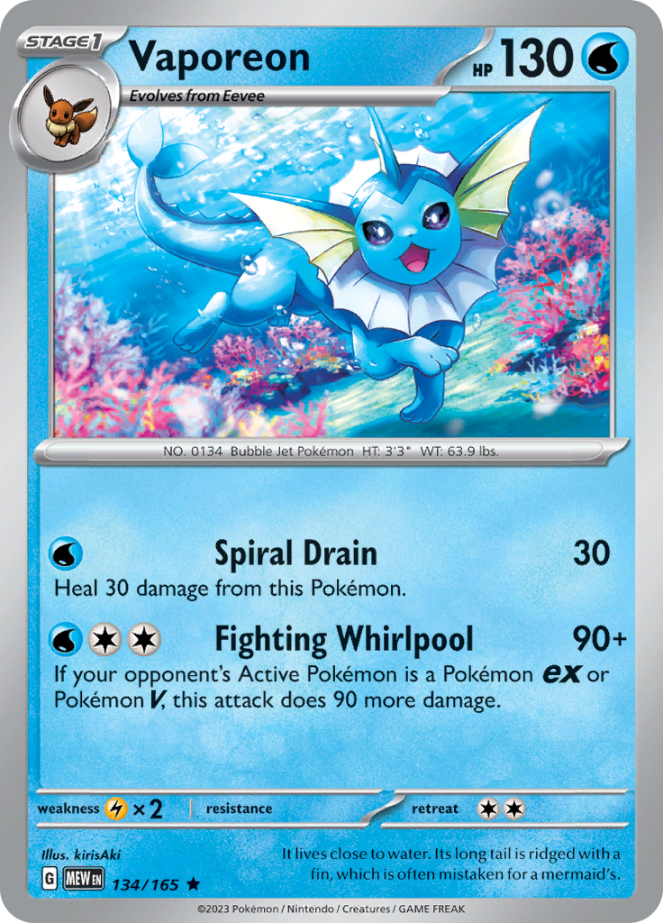 Vaporeon (134/165) [Scarlet & Violet 151] | L.A. Mood Comics and Games