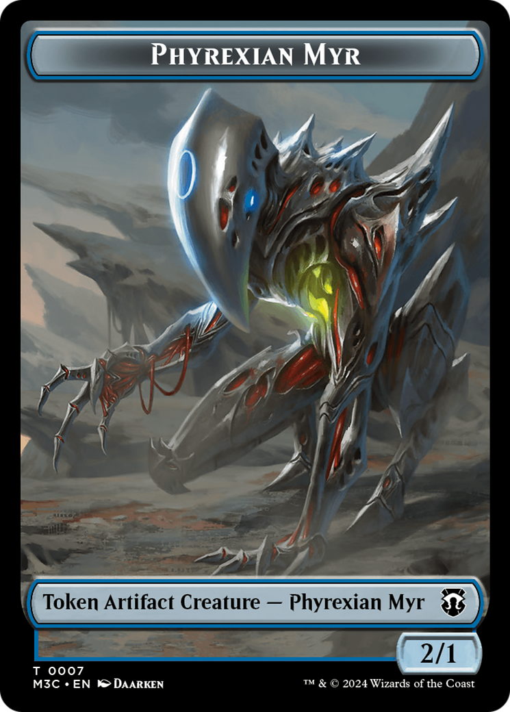 Phyrexian Myr (Ripple Foil) // Servo Double-Sided Token [Modern Horizons 3 Commander Tokens] | L.A. Mood Comics and Games