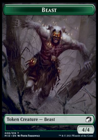 Human // Beast (008) Double-Sided Token [Innistrad: Midnight Hunt Tokens] | L.A. Mood Comics and Games